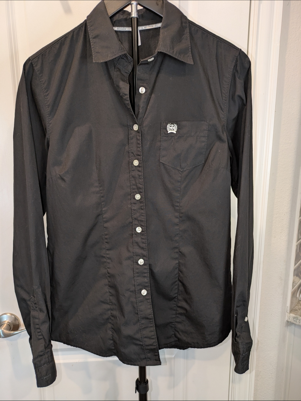 Cinch Women's Black Button Down Western Shirt Size Medium Long Sleeve Pocket